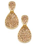 Inc International Concepts Gold-tone Pink Pave Front-back Earrings, Only At Macy's