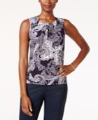 Tommy Hilfiger Printed Pleat-neck Shell