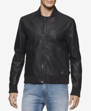 Calvin Klein Jeans Men's Faux Leather Aviator Jacket