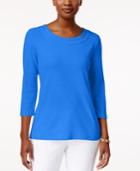 Karen Scott Petite Hardware-trim Top, Only At Macy's