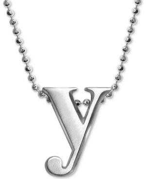 Alex Woo Y Initial Pendant Necklace In Sterling Silver