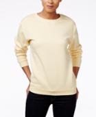 Karen Scott Petite Long-sleeve Fleece Top, Only At Macy's
