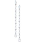 Swarvoski Silver-tone Crystal Linear Drop Earrings