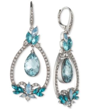 Jenny Packham Silver-tone Pave & Stone Orbital Drop Earrings