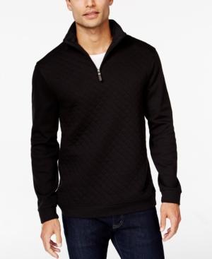 Tasso Elba Quilted Quarter-zip Sweater, Only At Macy's