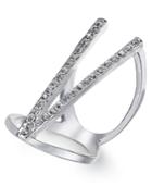 Inc International Concepts Silver-tone Pave Large V Statement Ring, Only At Macy's