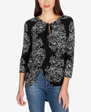 Lucky Brand Printed Keyhole Top