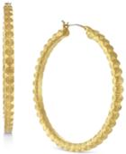Vince Camuto Gold-tone Textured Hoop Earrings