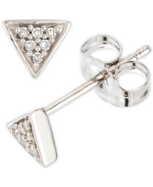 Elsie May Diamond Accent Triangle Stud Earrings In Sterling Silver