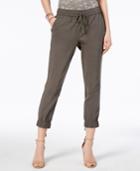 Inc International Concepts Lace-up Cropped Jogger Pants, Created For Macy's