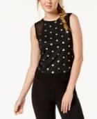 Material Girl Active Juniors' Metallic-print Mesh Tank Top, Created For Macy's
