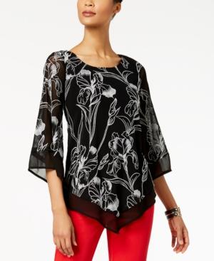 Alfani Embroidered Pointed-hem Top, Created For Macy's