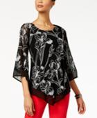 Alfani Embroidered Pointed-hem Top, Created For Macy's