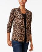 Charter Club Cashmere Animal-print Cardigan, Only At Macy's