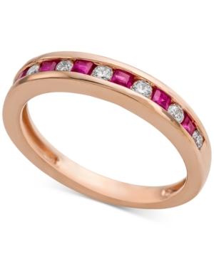 Certified Ruby (1/3 Ct. T.w.) & Diamond (1/5 Ct. T.w.) Band In 14k Rose Gold