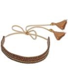 Deepa Gold-tone Beaded Tassel Wrap Headband