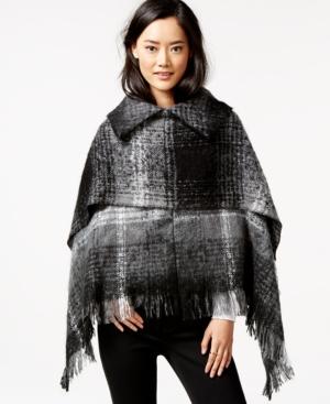 Steve Madden Ombre Plaid Poncho
