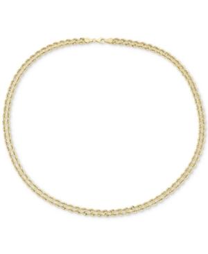 18 Double Twisted Heart Chain Collar Necklace In 14k Gold