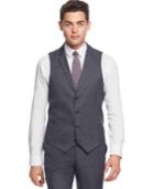 Bar Iii Navy And Charcoal Texture Slim-fit Vest, Only At Macy's