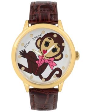 Betsey Johnson Women's Brown Strap Watch 44mm Bj00280-44