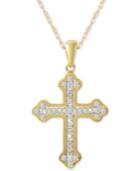Men's Diamond Cross Pendant Necklace (1/4 Ct. T.w.) In 10k Gold