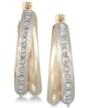 Diamond Fascination Diamond Accent Double Interlocking Hoop Earrings In 10k Gold