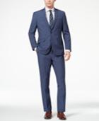 Kenneth Cole Reaction Men's Techni-cole Slim-fit Stretch New Blue Textured Suit