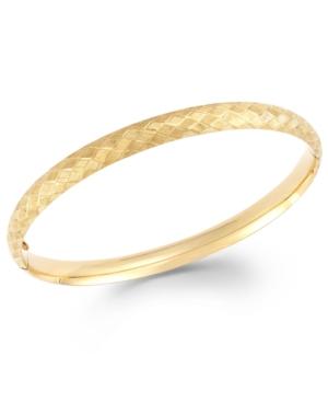 Cross-stitch Bangle Bracelet In 14k Gold