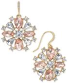 Charter Club Gold-tone Pink & Clear Cubic Zirconia Drop Earrings, Only At Macy's