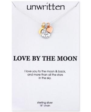Unwritten I Love You To The Moon And Back Charm Pendant Necklace In Sterling Silver