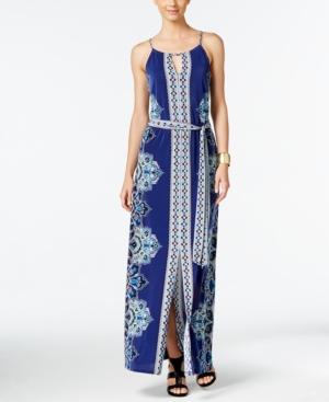 Inc International Concepts Petite Printed Halter Maxi Dress, Only At Macy's