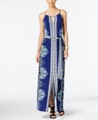 Inc International Concepts Petite Printed Halter Maxi Dress, Only At Macy's