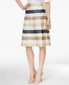 Charter Club Striped Pleated A-line Skirt, Only At Macy's