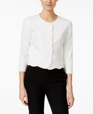 Cece By Cynthia Steffe Crepe Scallop-trim Jacket
