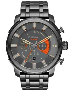Diesel Men's Chronograph Stronghold Gunmetal Ion-plated Stainless Steel Bracelet Watch 48mm Dz4348