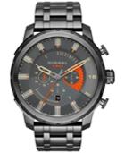 Diesel Men's Chronograph Stronghold Gunmetal Ion-plated Stainless Steel Bracelet Watch 48mm Dz4348