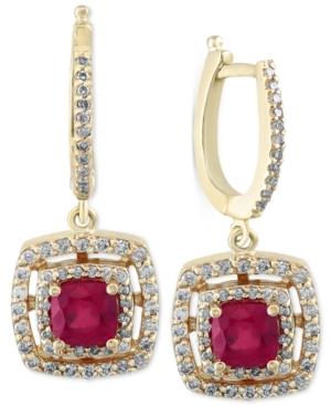 Ruby Royale By Effy Ruby (1-3/4 Ct. T.w.) And Diamond (5/8 Ct. T.w.) Drop Earrings In 14k Gold