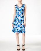 Jm Collection Sleeveless Printed A-line Dress