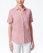 Karen Scott Petite Striped Short-sleeve Shirt, Only At Macy's