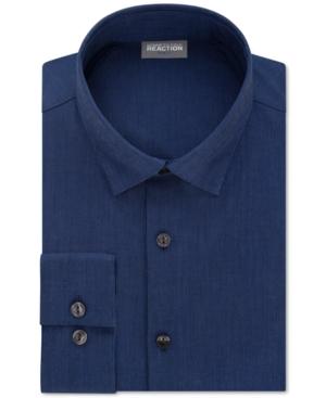 Kenneth Cole Reaction Men's Techni-cole Slim-fit Performance Juniper Solid Dress Shirt