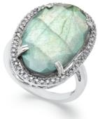 Sterling Silver Ring, Labradorite (11-1/2 Ct. T.w.) And Diamond (1/4 Ct. T.w.) Ring