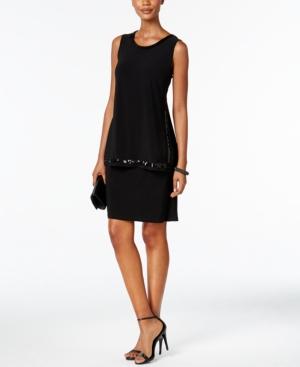 Msk Sequined Border Popover Cocktail Dress