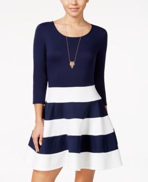 City Studios Juniors' Colorblocked Fit & Flare Dress