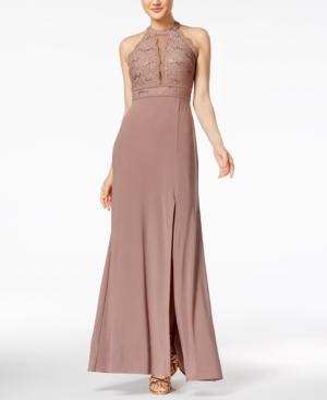 Morgan & Company Juniors' Glitter Lace A-line Dress