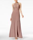 Morgan & Company Juniors' Glitter Lace A-line Dress