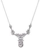 Danori Silver-tone Crystal Flower Statement Necklace, 15-1/2 + 2 Extender, Created For Macy's