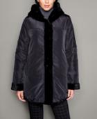 The Fur Vault Plus Size Mink-fur-trim Reversible Coat