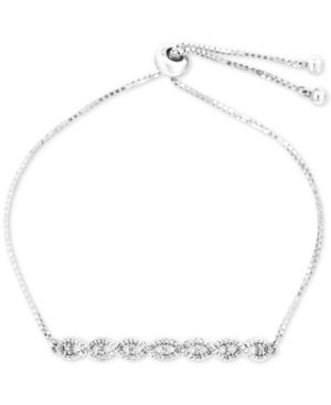 Wrapped Diamond Twist Slider Bracelet (1/4 Ct. T.w.) In Sterling Silver, Created For Macy's