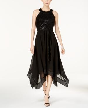 Sl Fashions Handkerchief-hem Midi Dress