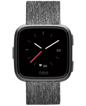 Fitbit Versa Charcoal Woven Band Touchscreen Smart Watch 39mm